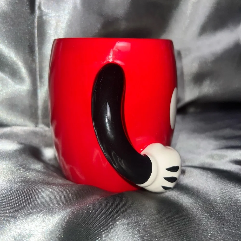 Disney Galerie Mickey Mouse Ceramic Coffee Mug Red Two Button Double Arm Handles